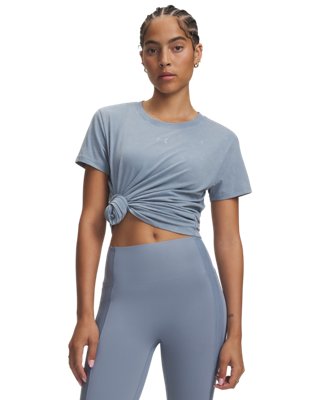 Женская футболка с коротким рукавом Under Armour Rival Cotton Wash, цвет: Синий