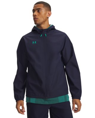 Veste extérieure à capuche Under Armour Challenger Pro Storm pour homme Midnight Bleu Marine / Geode Vert M