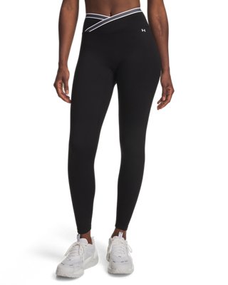 Under Armour Women's Black Motion Sport Tape Leggings Ultimate / Castlerock / White L