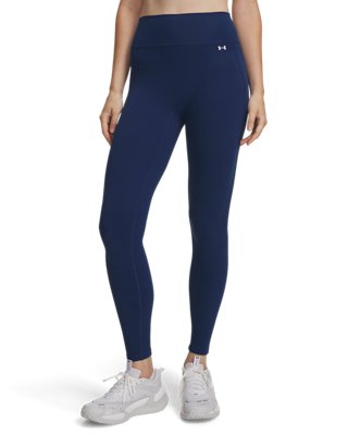 Under Armour Women's Blue Motion Leggings Blackout Navy / White L