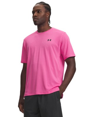 Under Armour Men's Pink Tech™ Vent Jacq Rd Short Sleeve Frenzy / Ultimate Black L