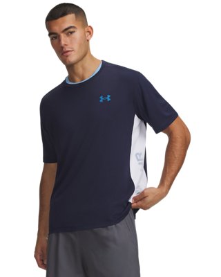 Haut à manches courtes Under Armour Tech™ Utility pour homme Midnight Bleu Marine / Blanc / Aegean Bleu M