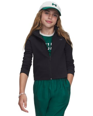Under Armour Girls Black Motion ' Full Zip / Castlerock Ylg (59 - 63 In)