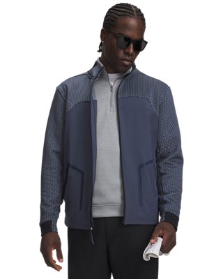 Haut entièrement zippé Under Armour Drive Pro Hybrid pour homme Downpour Gris / Blanc M