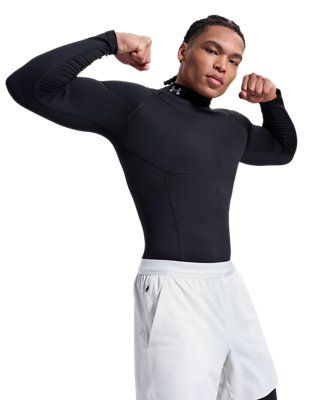Baselayer de compression à col montant et manches longues ColdGear® Elite pour homme Ultimate Noir / Ultimate Noir / réfléchissant XXL