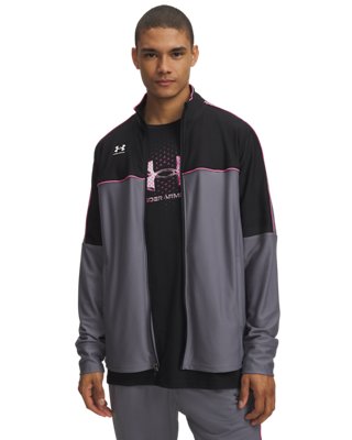 Under Armour Men's Gray Challenger Track Jacket Titan / Black / White M