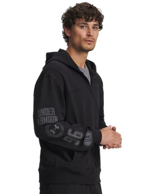 Under Armour Rival Lightweight Grafik Oberteil mit durchgehendem Zip für Herren Schwarz / Castlerock XXL