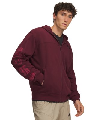 Under Armour Rival Lightweight Grafik Oberteil mit durchgehendem Zip für Herren Vintage Maroon / Schwarz 3XL