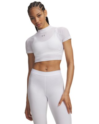 HeatGear® Elite Women's Crop Mock Short Sleeve | Under Armour Canada