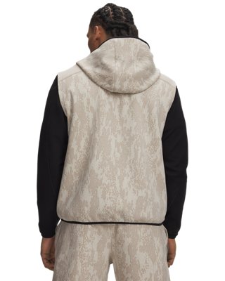 Мужской жилет Under Armour UA Unstoppable Fleece Hooded, цвет: Снежный белый / Чёрный — фото 2