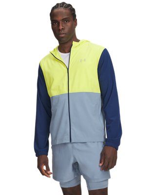 Veste à capuche Under Armour Velociti pour homme Noirout Bleu Marine / Flash Light / réfléchissant 3XL