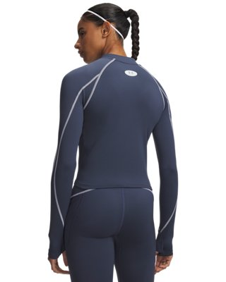 Женский топ Under Armour ColdGear® Neolast™ ½ Zip, цвет: Серый / Светоотражающий — фото 2