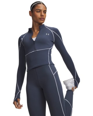 Haut ½ zip ColdGear® Elite pour femme Downpour Gris / réfléchissant M