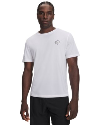 Haut à manches courtes Under Armour Velociti Run Cube pour homme Blanc / réfléchissant S