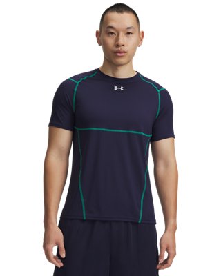 Haut ajusté à manches courtes HeatGear® Elite pour homme Midnight Bleu Marine / Geode Vert / réfléchissant S