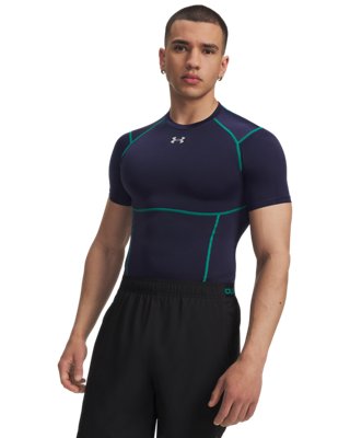 Haut de compression à manches courtes HeatGear® Elite pour homme Midnight Bleu Marine / Geode Vert / réfléchissant XXL