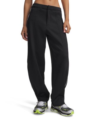 Under Armour Women's Black Knit Track Pants / White / L