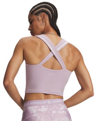 Женский топ Under Armour UA Meridian Contour, цвет: Розовато-лиловый розовый / Белый — фото 2