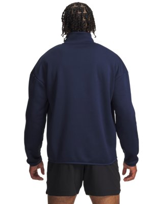 Мужской топ Under Armour Armour Fleece® ¼ Zip, цвет: Academy / Белый — фото 2