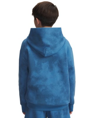 Худи Under Armour UA Icon Fleece Washed для мальчиков, цвет: Синий / Белый, вариант 1 — фото 2