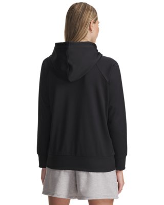 Женская худи Under Armour Tricot Branded, цвет: Чёрный / Белый — фото 2